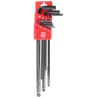 Wera 9 Piece L Metric Hex Key Set, Extra Long Arm, Hex Ball End, Chrome Vanadium Steel Black Finish 144-7564