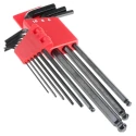 Wera 9 Piece L Metric Hex Key Set, Extra Long Arm, Hex Ball End, Chrome Vanadium Steel Black Finish 144-7564