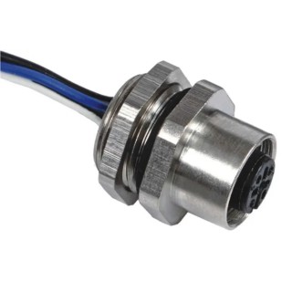 RS PRO Circular Connector Panel Mount 5 Contacts M12 Socket Female IP67 250V 4A 144-7601