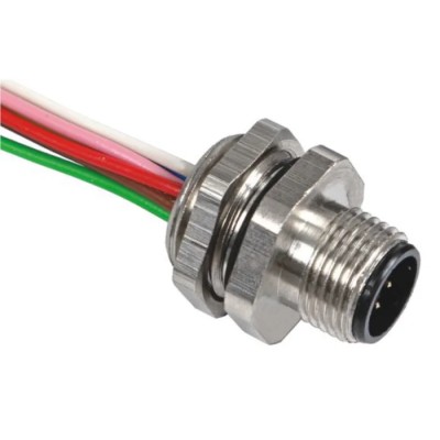 RS PRO Circular Connector 8 Contacts Panel Mount M12 Connector Plug Male IP67 30V 2A 144-7611
