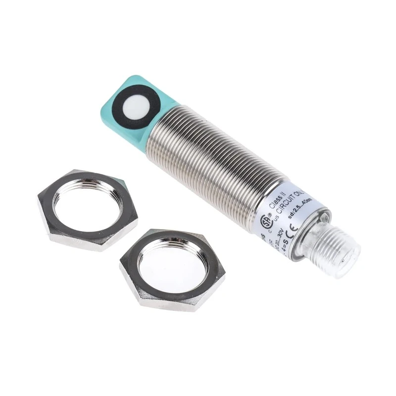 Pepperl + Fuchs Threaded Barrel Ultrasonic Proximity Sensor Compact Range M18S 30V 150mA PNP 6GR6221-3AB00-PF