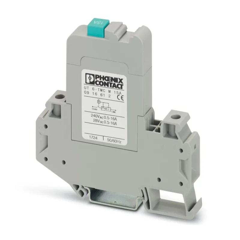 Phoenix Contact Thermal Circuit Breaker CLIPLINE UT 6-TMC 15A 1-Pole DIN Rail Mount 0916612