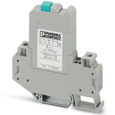 Phoenix Contact CLIPLINE UT 6-TMC Thermal Circuit Breaker 5A Current Rating 1-Pole DIN Rail Mount 0916607