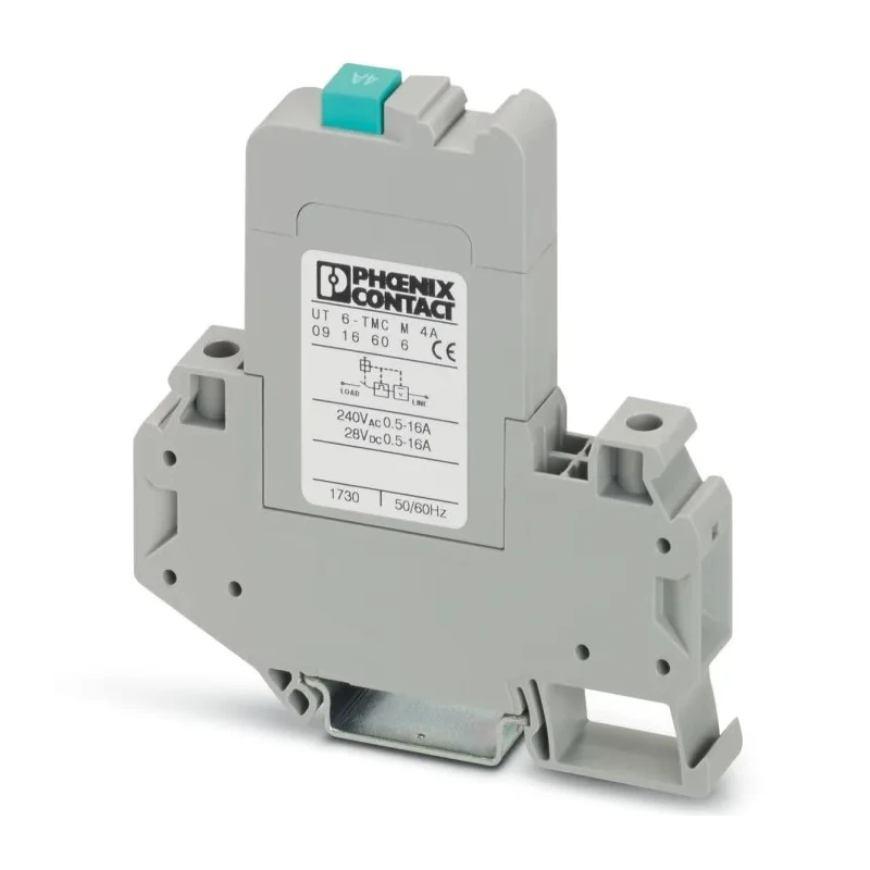 Phoenix Contact Thermal Circuit Breaker CLIPLINE UT 6-TMC 4A Current Rating 1-Pole DIN Rail Mount 0916606