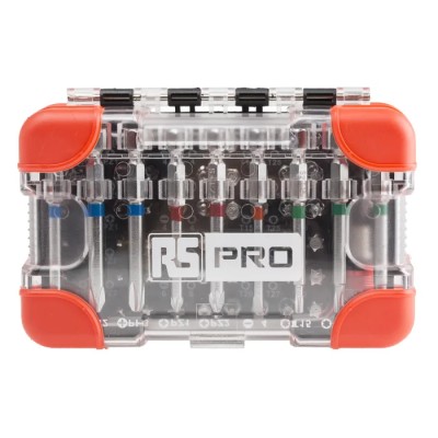 RS PRO Ratchet, Flat, Hex, Phillips, Pozidriv, Square, Torx Stainless Steel Screwdriver Bit Set, 71 Pieces 144-7954