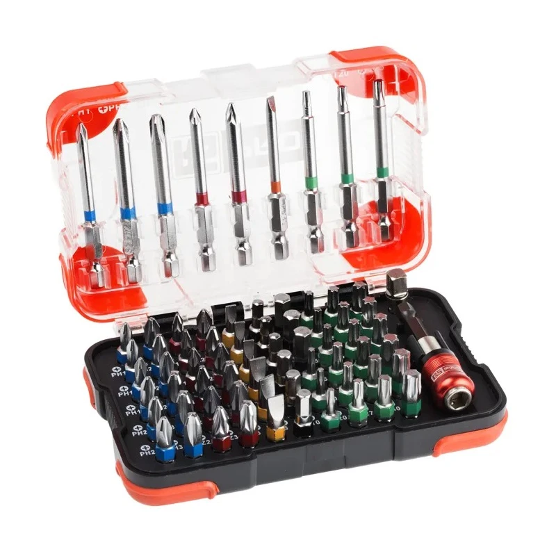 RS PRO Ratchet, Flat, Hex, Phillips, Pozidriv, Square, Torx Stainless Steel Screwdriver Bit Set, 71 Pieces 144-7954
