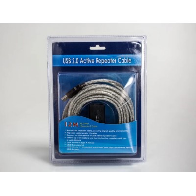 RS PRO 1-Port USB 2.0 Extension Cable, Type A Male to Female, 12 m Length, 950mW Power Consumption 144-8000