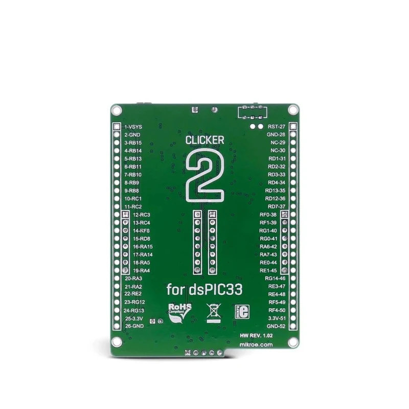 MikroElektronika MCU Development Kit Clicker 2 for dsPIC33 Add On Board MIKROE-2567