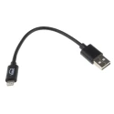 RS PRO IC Socket USB Cable Male USB Type A to Male Lightning Connector USB 2.0 Black 150mm 144-8587