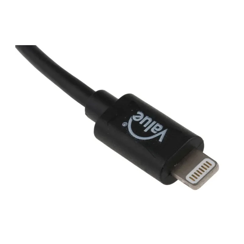 RS PRO IC Socket USB Cable Male USB Type A to Male Lightning Connector USB 2.0 Black 150mm 144-8587