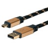 Roline IC Socket USB Cable Male USB Type A to Male Mini USB Type B Gold Black 3m 11.02.8823-10