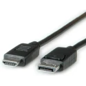 Roline Male DisplayPort to Male HDMI Polyvinyl Chloride DisplayPort Cable 1 m 11.04.5780-10