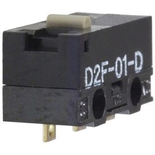 Omron Pin Plunger Ultra Subminiature Micro Switch, Solder Terminal, 3A @125Vac Silver Contacts, 0.1A @30Vdc Gold D2F-D