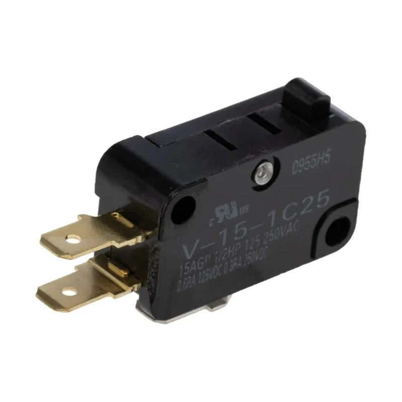 Omron Pin Plunger Micro Switch, Tab Terminal, 15 A, 250 V AC, SPDT, IP40 V-15-1C25