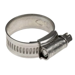 RS PRO Stainless Steel Hex Screw Worm Drive Hose Clip 12 mm Band Width 22-30 mm ID 145-0269