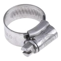 RS PRO Stainless Steel Hex Screw Worm Drive Hose Clip 12mm Band Width 16-22mm ID 145-0267