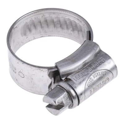 RS PRO Stainless Steel Hex Screw Worm Drive Hose Clip 12mm Band Width 16-22mm ID 145-0267
