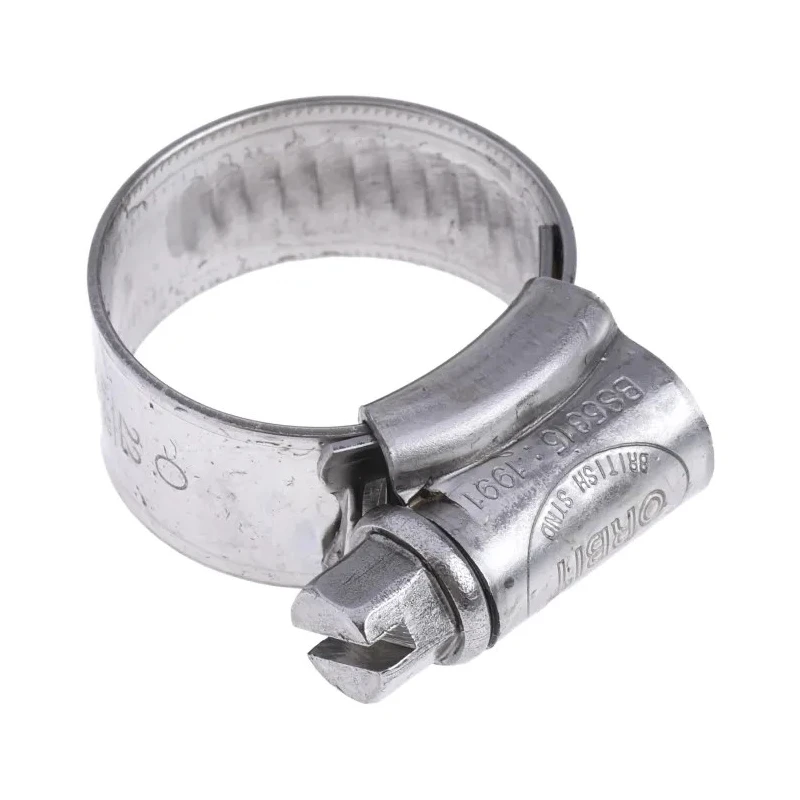 RS PRO Stainless Steel Hex Screw Worm Drive Hose Clip 12mm Band Width 16-22mm ID 145-0267