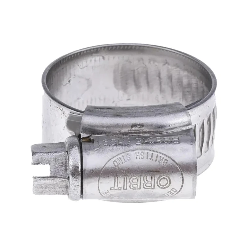 RS PRO Stainless Steel Hex Screw Worm Drive Hose Clip 12mm Band Width 16-22mm ID 145-0267