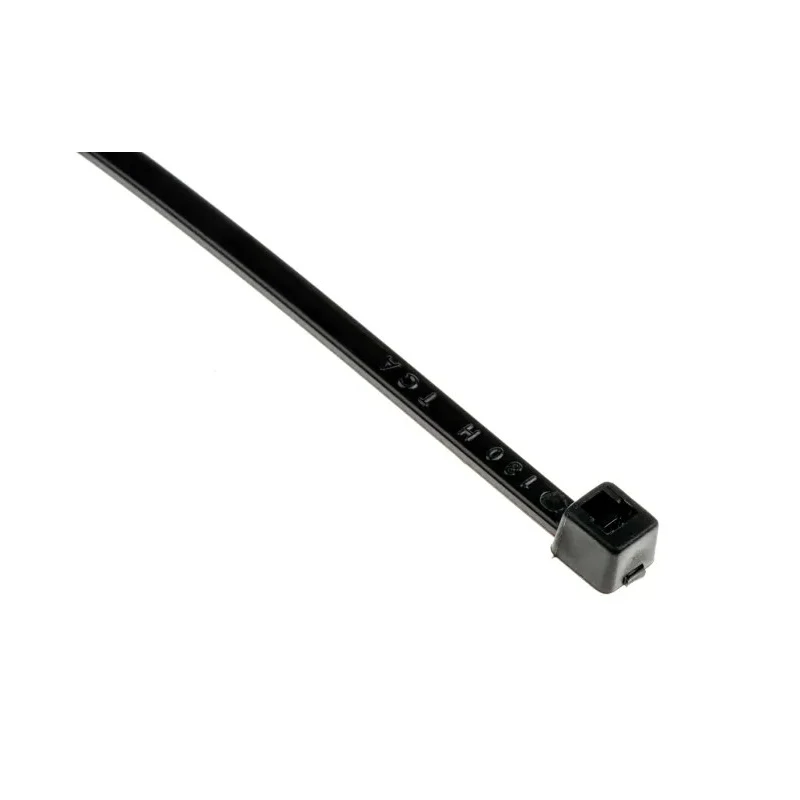 HellermannTyton Non-Releasable Cable Tie 100 mm Length x 2.5 mm Width Black Polyamide 66 T18R-PA66-BK 111-01910 T18R-PA66-BK