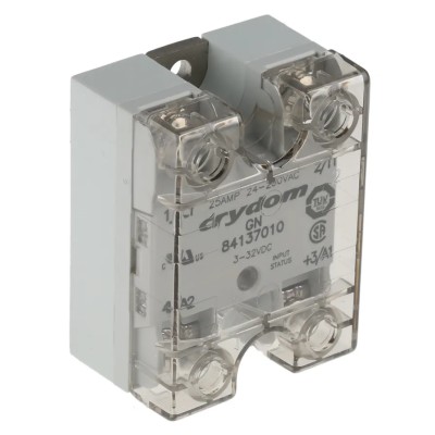 Crydom 8413 Series Solid State Relay Panel Mount, 25A Load, 280V AC Load, 32V DC Control 84137010