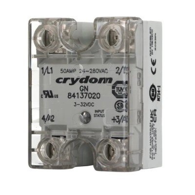 Crydom Solid State Relay Panel Mount, 50 A Load, 280 V AC Load, 32 V DC Control Model 84137020