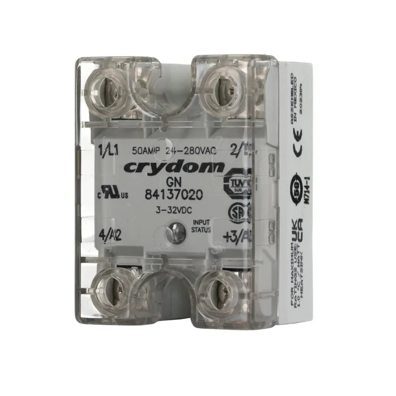 Crydom Solid State Relay Panel Mount, 50 A Load, 280 V AC Load, 32 V DC Control Model 84137020