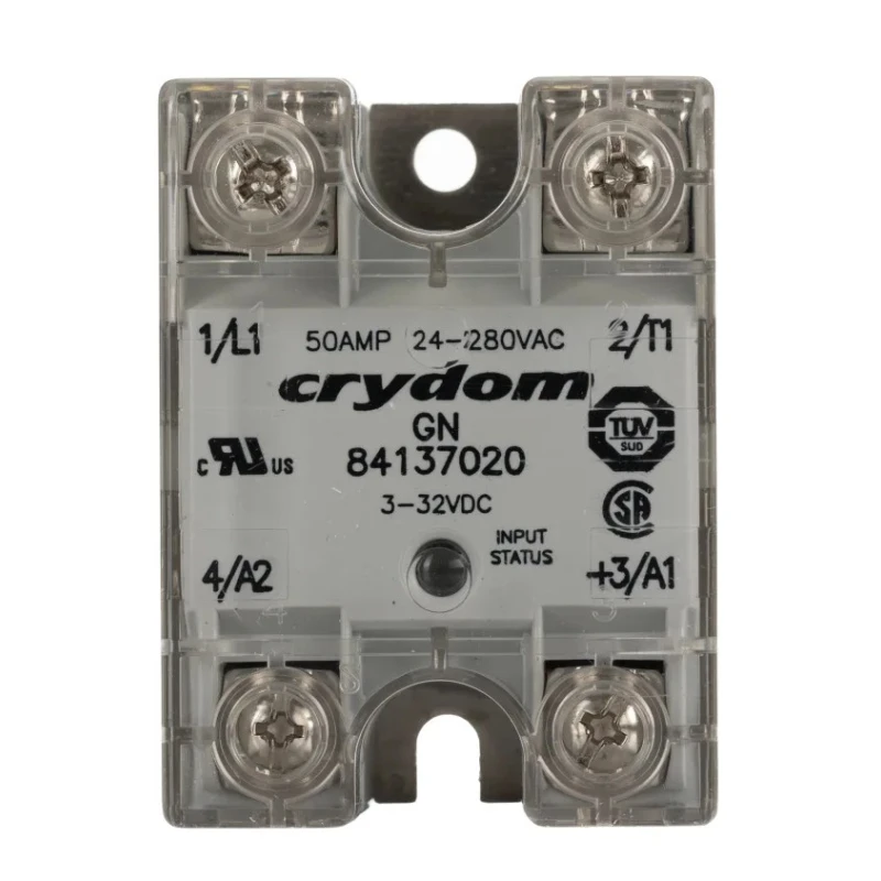 Crydom Solid State Relay Panel Mount, 50 A Load, 280 V AC Load, 32 V DC Control Model 84137020