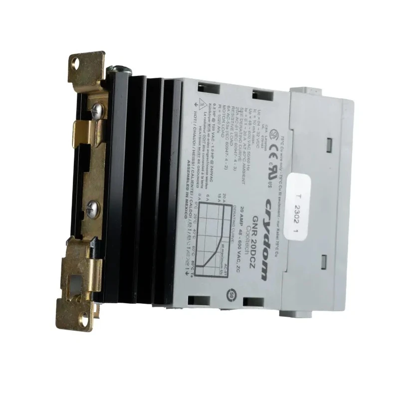 Crydom Solid State Relay 20 A Load, DIN Rail Mount, 600 Vrms Load, 32 V dc Control GNR20DCZ