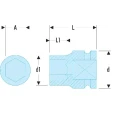 Facom 15 mm Standard Impact Socket 1/2 in Drive, 38 mm Length NSD.15B
