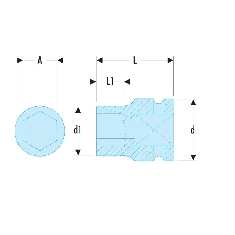 Facom 15 mm Standard Impact Socket 1/2 in Drive, 38 mm Length NSD.15B
