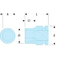 Facom 16 mm 1/2 in Drive Standard Impact Socket, 38mm Length NSD.16B