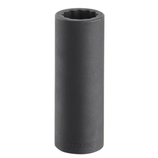 Facom 16 mm 1/2 in Drive Impact Socket, 12 Point, Chrome Molybdenum Steel, Manganese Phosphate Finish, 82 mm Length NSD.16L