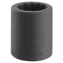 Facom 17 mm 1/2 in Drive Standard Impact Socket, 38mm Length NSD.17B