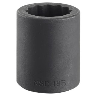 Facom 17 mm 1/2 in Drive Standard Impact Socket, 38mm Length NSD.17B
