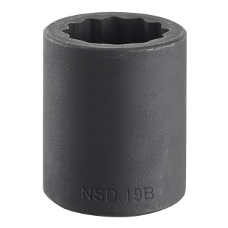 Facom 19 mm 1/2 in Drive Standard Impact Socket, 38 mm Length NSD.19B