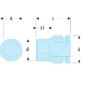 Facom 19 mm 1/2 in Drive Standard Impact Socket, 38 mm Length NSD.19B