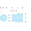 Facom 21 mm 1/2 in Drive Standard Impact Socket, Chrome Molybdenum Steel, Manganese Phosphate Finish NSD.21B