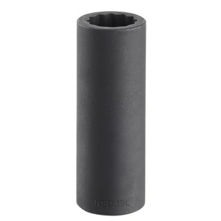 Facom 19 mm 12 Point 1/2 in Drive Impact Socket, Chrome Molybdenum Steel, 82 mm Length NSD.19L