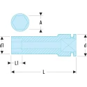 Facom 21 mm 1/2 in Drive 12 Point Impact Socket, Chrome Molybdenum Steel, 82mm Length NSD.21L
