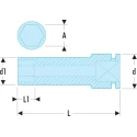 Facom 22 mm 12 Point Impact Socket with 1/2 in Drive Size, Manganese Phosphate Finish, 82mm Length NSD.22L