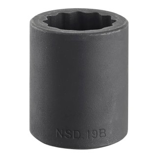Facom 8 mm 1/2 in Drive Standard Impact Socket, 38mm Length NSD.8B
