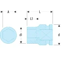 Facom 8 mm 1/2 in Drive Standard Impact Socket, 38mm Length NSD.8B