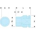 Facom Metric 9 mm Standard Impact Socket 1/2 in Drive Square Type, 38mm Length NSD.9B