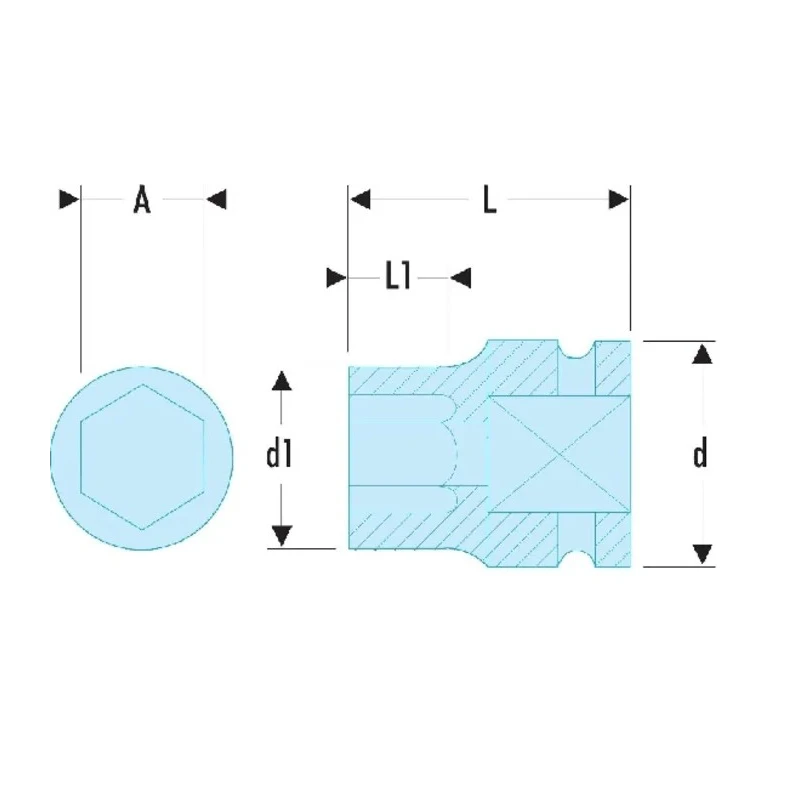 Facom Metric 9 mm Standard Impact Socket 1/2 in Drive Square Type, 38mm Length NSD.9B
