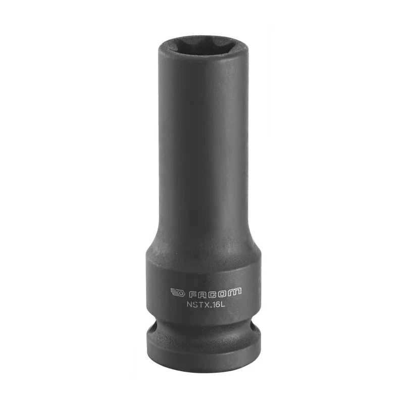 Facom 1/2 in Drive Torx Impact Socket E12, Chrome Molybdenum Steel, 70mm Length NSTX.12L