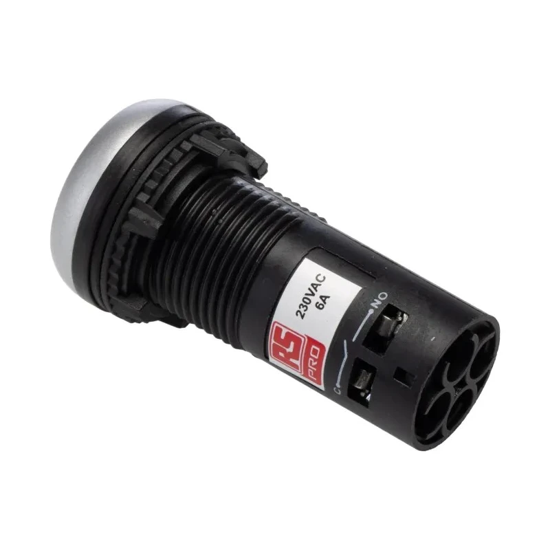 RS PRO Push Button Complete Unit Panel Mount 22 mm Cutout Green SPST Momentary Actuation IP65 145-0607