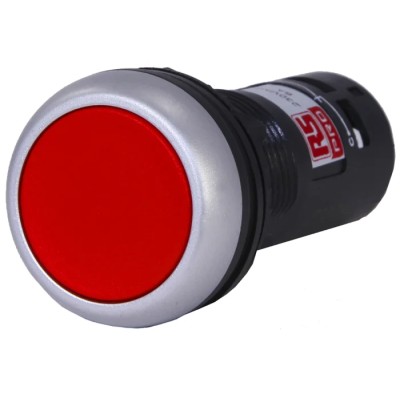 RS PRO Push Button Complete Unit, Panel Mount, 22 mm Cutout, Red, SPDT, IP65 145-0611