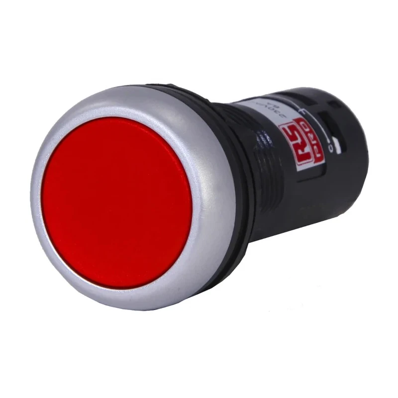 RS PRO Push Button Complete Unit, Panel Mount, 22 mm Cutout, Red, SPDT, IP65 145-0611