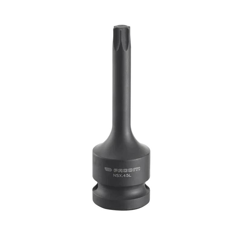 Facom 30 mm 1/2 in Drive Torx Impact Socket, Chrome Molybdenum Steel, Phosphate Finish, 78mm Length NSX.30L